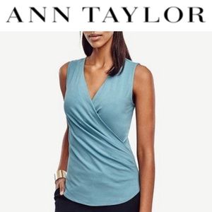 🔴SOLD -NWT Ann Taylor Sleeveless Crossover Navy Top